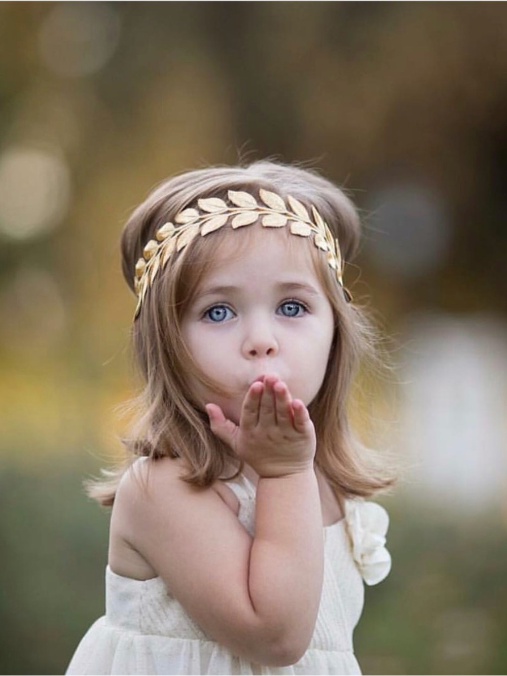 Gold Leaf Kids Headband - Classic Girls Hair Accessory